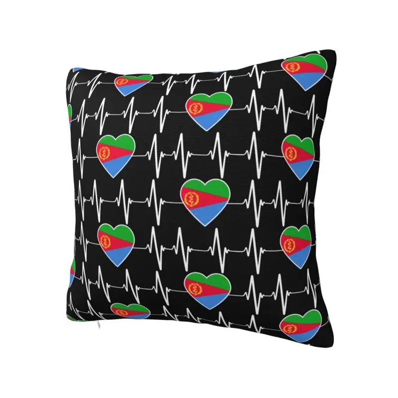 Custom Eritrean Heartbeat I Love Eritrea Pillow Case Decor Home Cute Ethiopian Cushion Decoration Salon Square Pillowcase