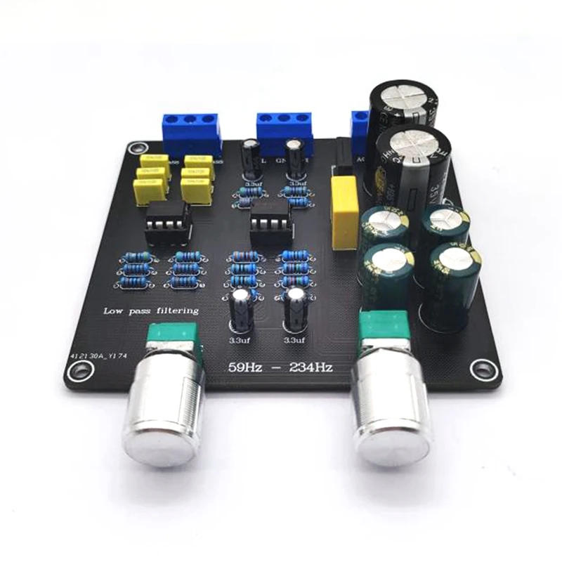 59Hz-234Hz Low-Pass Filter Super Bass Crossover Board AC9V-12V Dual NE5532 Crossover Point Continuously Adjustable