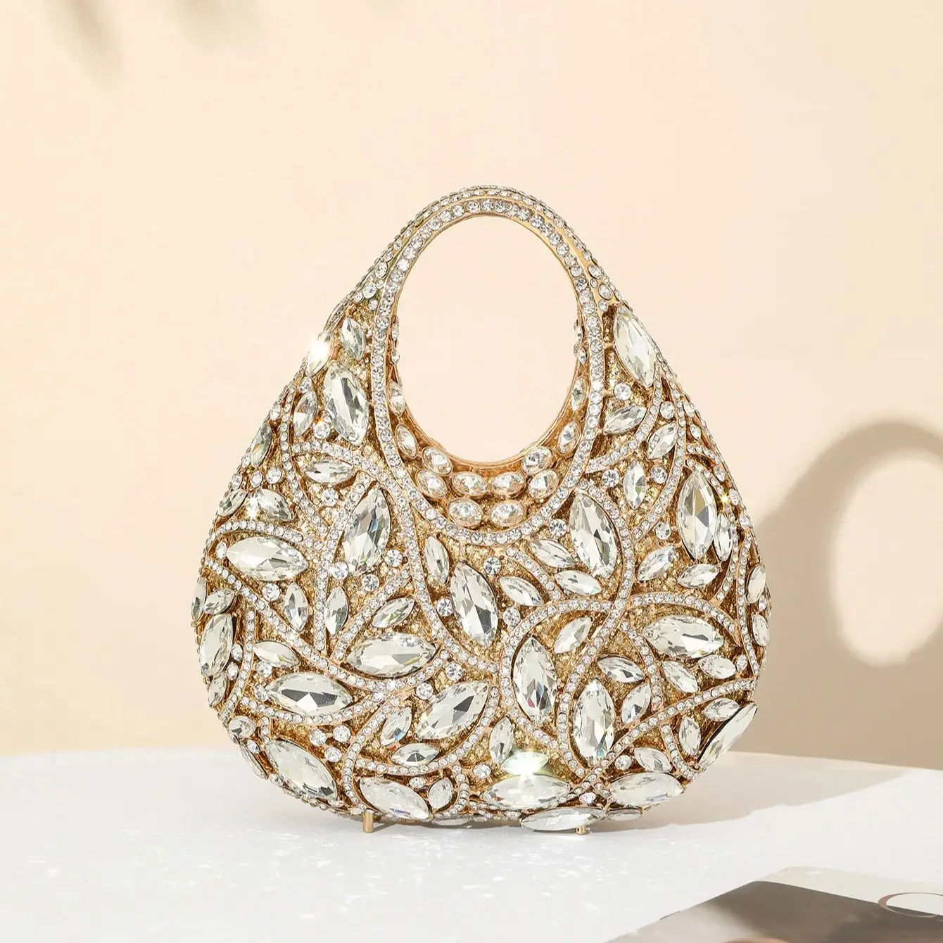 

Блестящая роскошная сумочка со стразами для женщин, элегантный вечерний клатч, идеально подходит для модных вечеринок и свадебных торжеств
