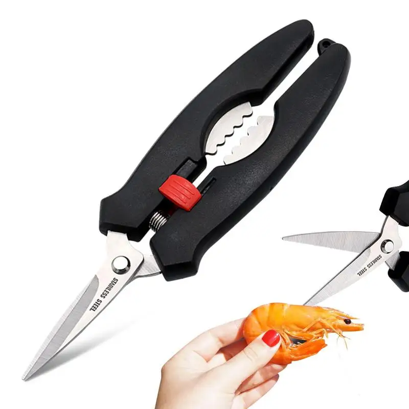 Seafood Peeler Lobster Crab Shrimp Deveiners Prawn Scissor Shear Snip Stainless Steel Shrimp Crab Legs Kitchen Tools