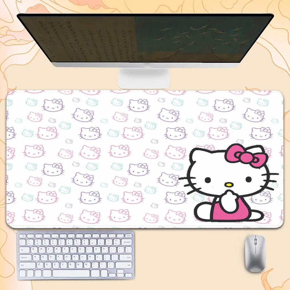 

Большой коврик для мыши Kawaii H-Hellocats, моющийся, нескользящий, резиновый, для офиса и игр, настольный коврик для компьютера, аксессуары для компьютера