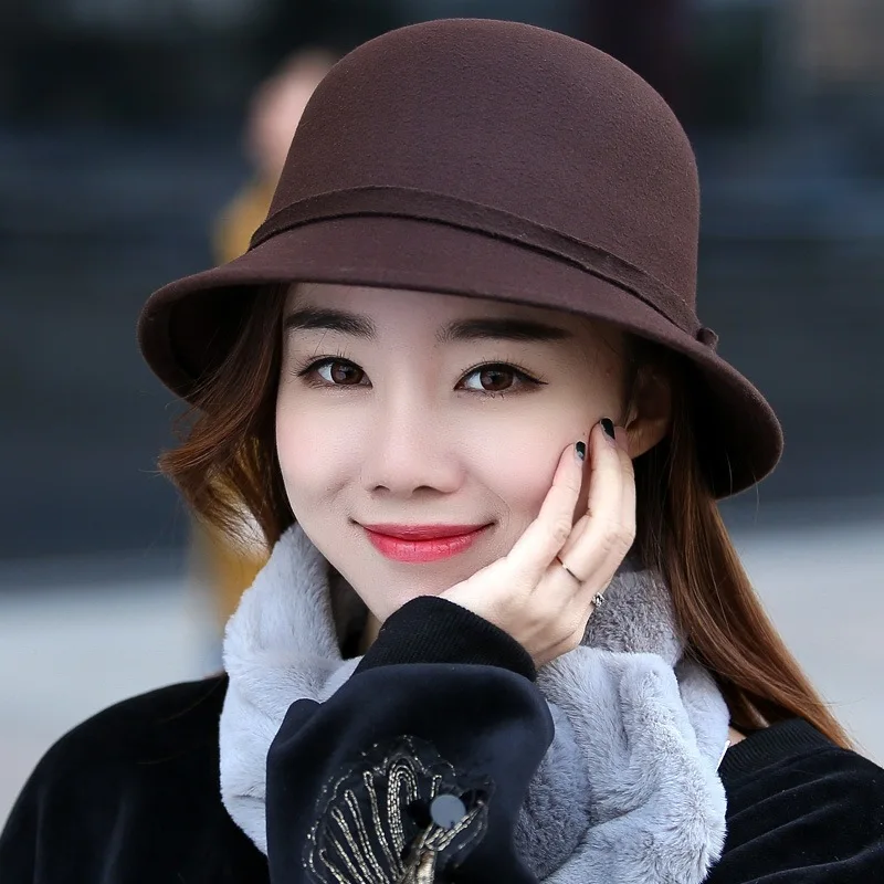 New Fashionable Woolen Hat for Women Middle-Aged And Elderly Warm Autumn Winter Fisherman Cap Stylish And Trendy Headwear
