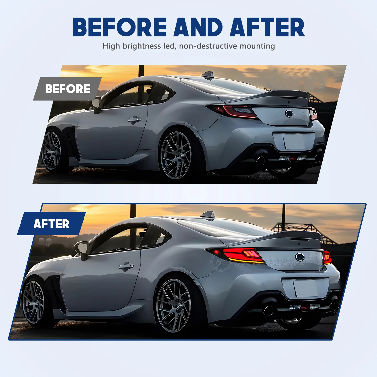 HCMOTIONZ 2022-2023 for Toyota GR86 LED Tail Lights New for Subaru BRZ Back Lamps Assembly with Dynamic Start-up Animation