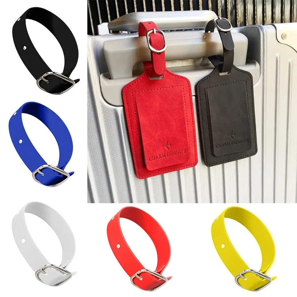 Portable Waterproof Luggage Tag Strap Ultra Light Solid Color Name ID Address Tag Strap Wear-resistant Luggage Identifier