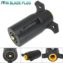 7 yollu römork sonu yuvarlak RV tarzı lamba fişi bağlayıcı bıçak Pin soket amerikan kablolama adaptörü karavan Tow aksesuarları 12V