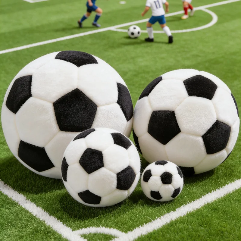 Simulation Football Plush Toys Cute Stuffed Soccer Props Like Real Ball Soft Pillow Accompany Kids Creative Gifts Room Decor