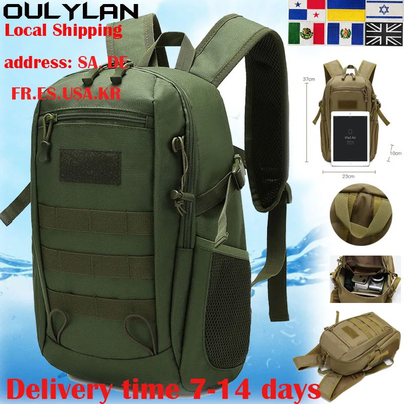 Oulylan Small Backpack 600D Encryption Bylon Sturdy Waterproof Tactical Military Rucksack Boy Girls Bag Camping Cycling Travel