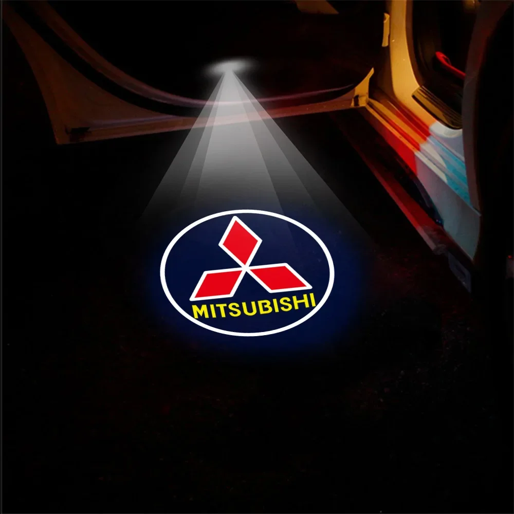 

2Pcs Wireless HD Car Door Projection Light Interior Accessories for Mitsubishi Lancer EX Outlander ASX Pajero Ralliart