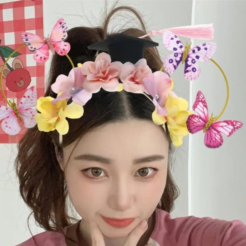 มงกุฎดอกไม้ที่สำเร็จการศึกษาได้สำหรับเด็กที่สะดวกสบายเหมาะสำหรับกิจกรรมก่อนวัยเรียนและการถ่ายภาพ