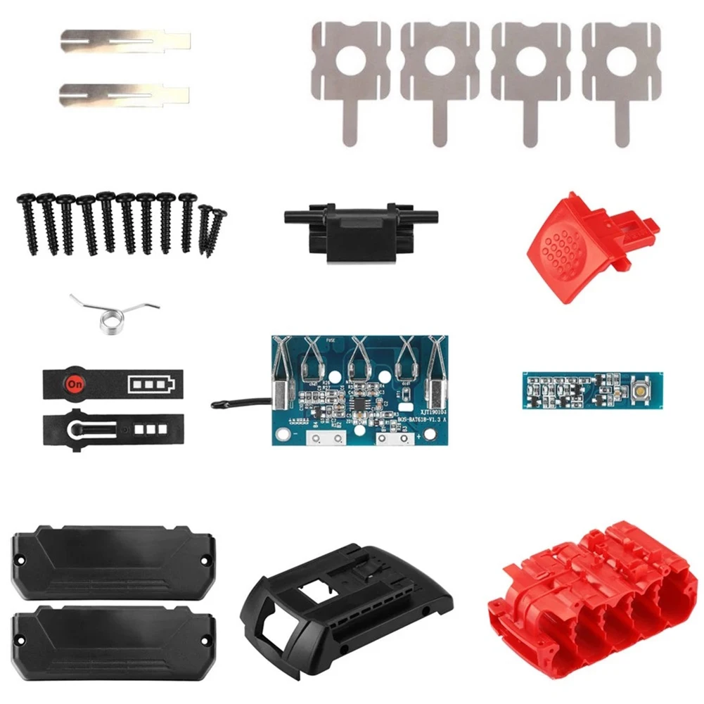 Li-ion Battery Case PCB Circuit Board Replacement Battery Housing Case Cover Kit For Bosch 18V  Li-ion Battery Power Tool Parts