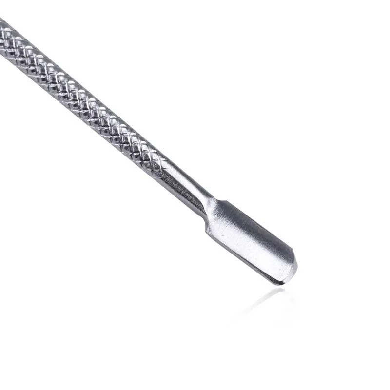 10 szt./partia Stal Nierdzewna Dwukierunkowa Pilnik do Skórek Łopatka do Skórek Usuwacz Manicure Pedicure