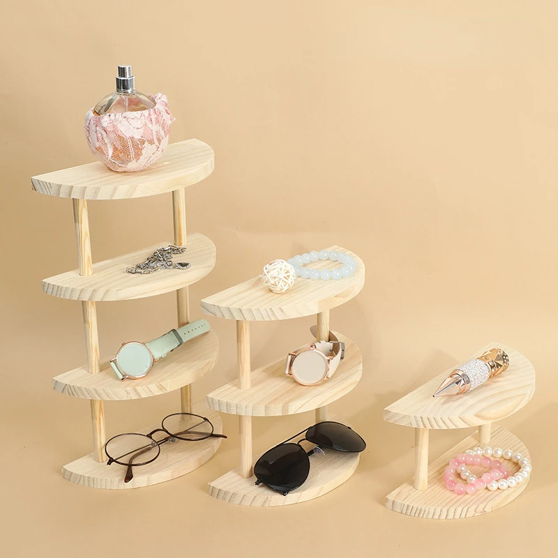 

/4 Layers Wooden Sunglasses Stand Glasses Display Jewelry Holder Necklace Ring Earring Holders Storage Tray Retail Shop Shows