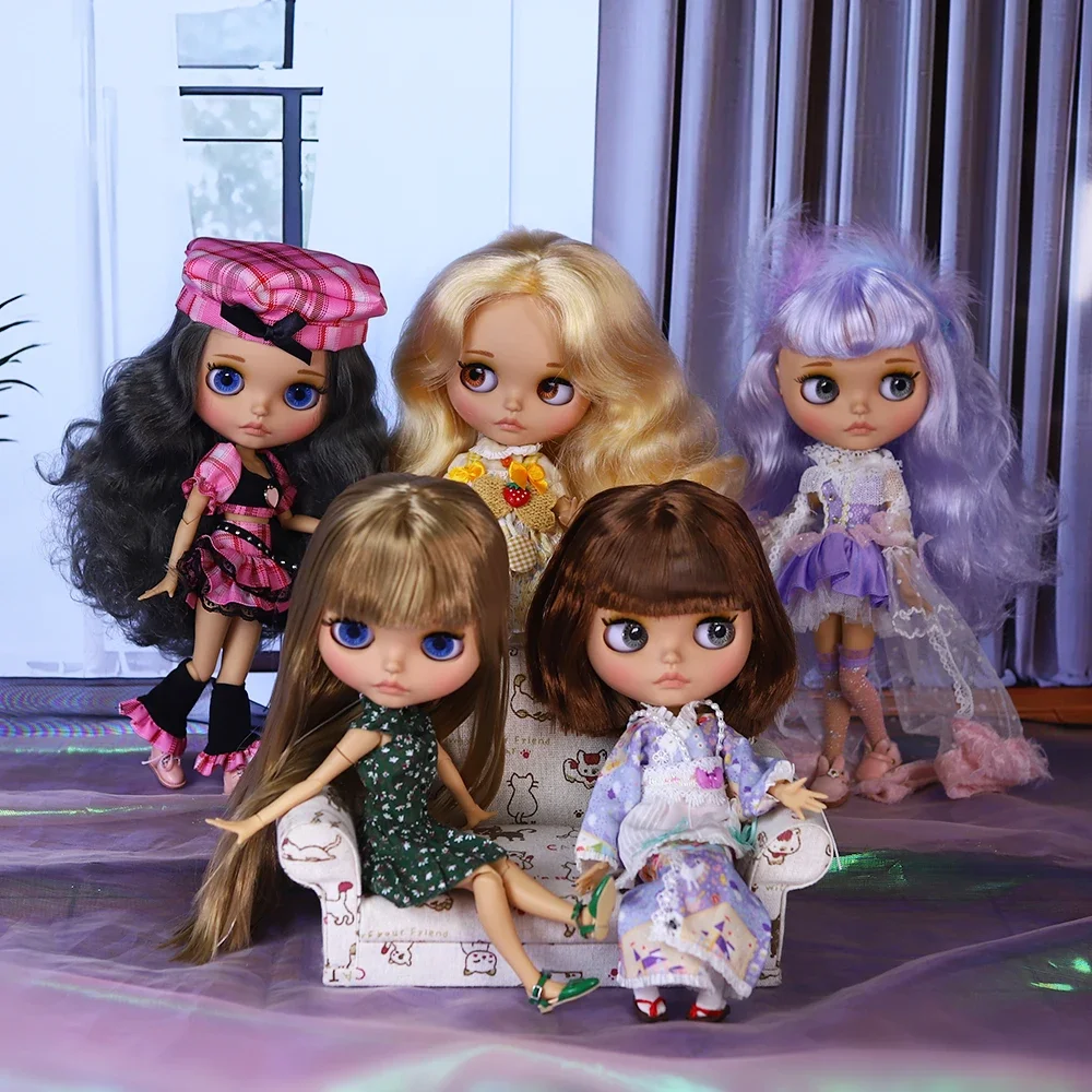 

ICY DBS Blyth кукла коричневая кожа матовое лицо звуковой сигнал губы костюм принцессы платье 30 см кукла девушка праздничный подарок подарок на день рождения