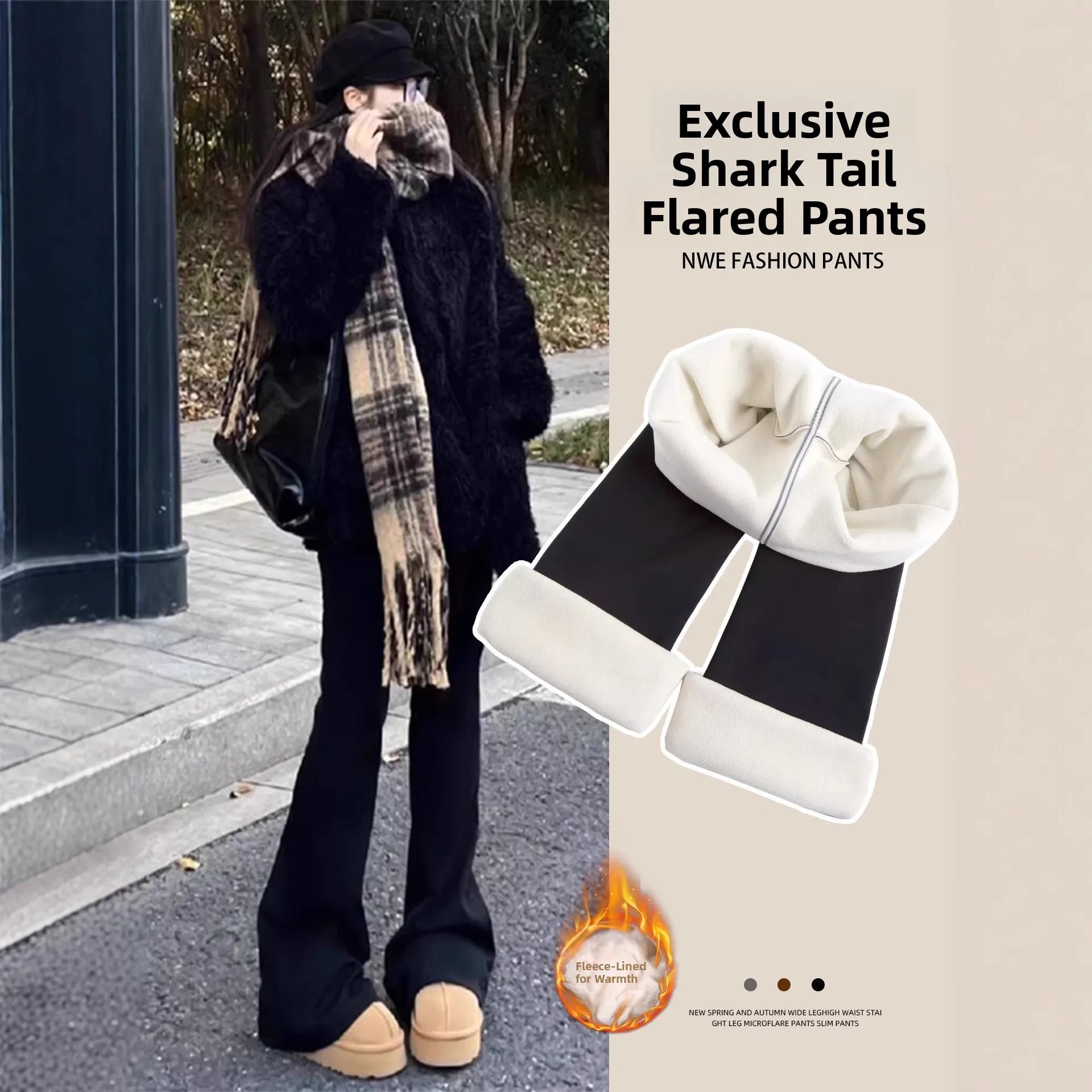 

Lamb Velvet Bell Bot ark Pants Women's Winter Thi Warm Yoga Pants Long High Waist Loose Fit Cotton Trousers
