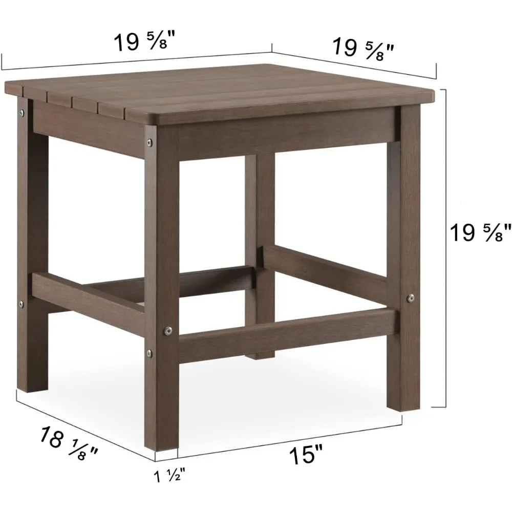 Outdoor Side Table, Weather Resistant Patio Side Table for Poolside, Garden and Front Porch