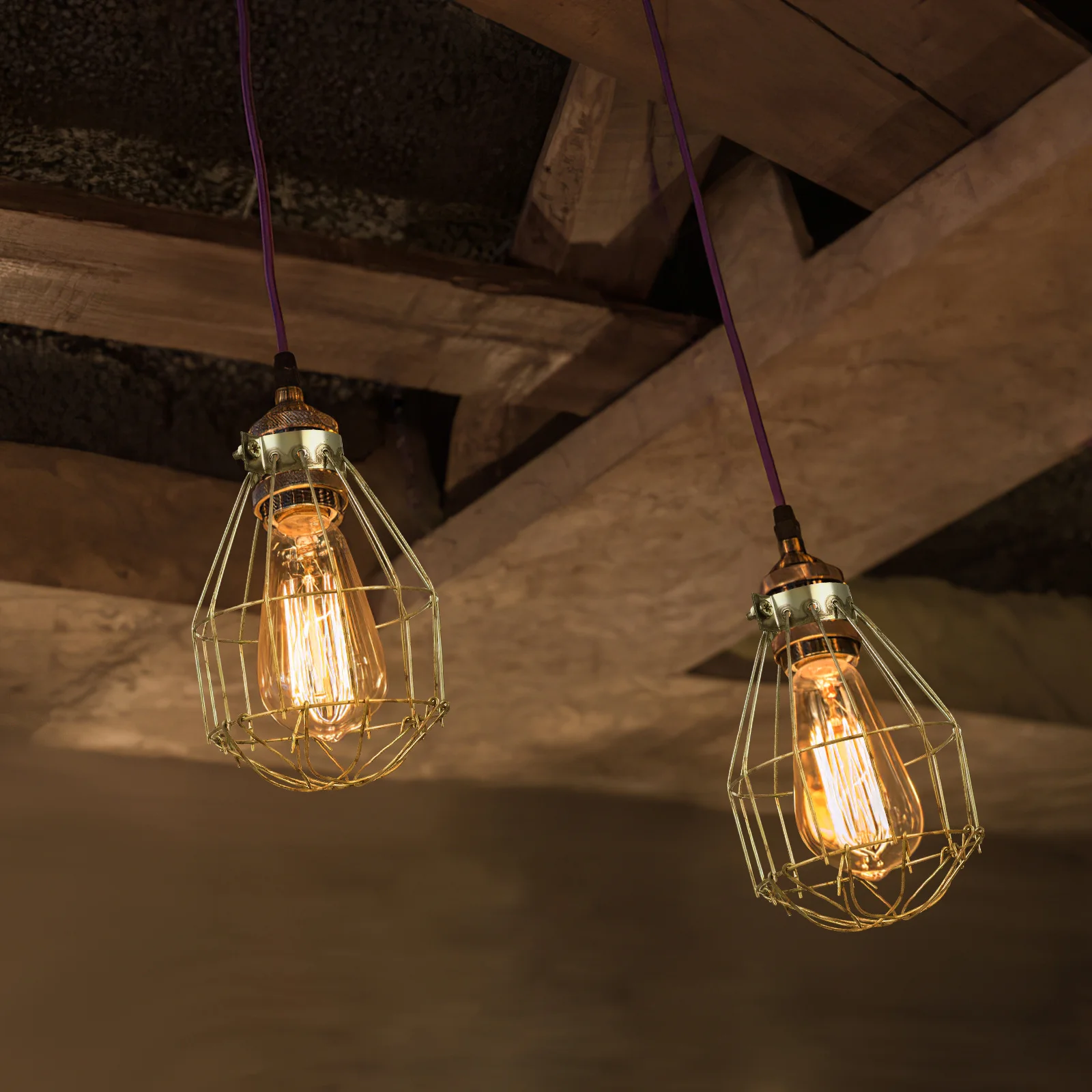 

6Pcs Vintage Bulb Shape Lamp Cover Metal Lamp Guard Protective Durable Iron Shade Industrial Style Home Living Room Decor