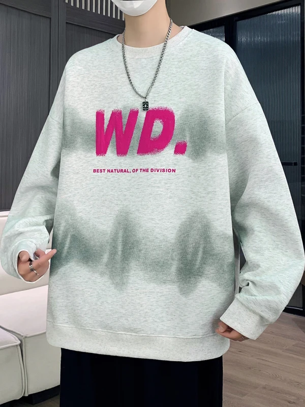 

Spring Autumn round Ne Long Sve Thermal Cotton Print Sweatirt for Teens And Students Casual Comfortable Breathable