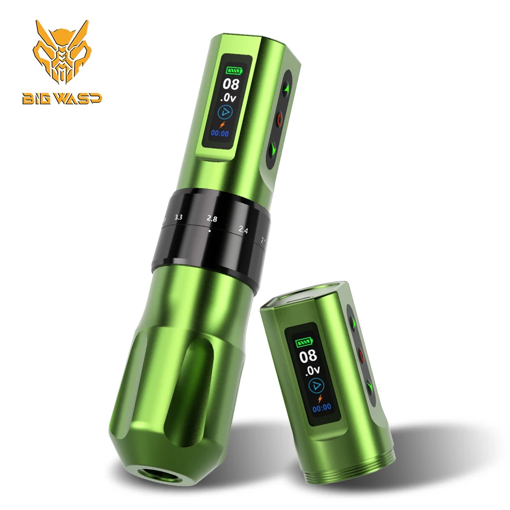

BIGWASP Adjustable Wireless Tattoo Machine Stroke 2.0-4.2mm OLED Display 2000mAh Battery For Dotwork Tattoo Makeup Microplasty