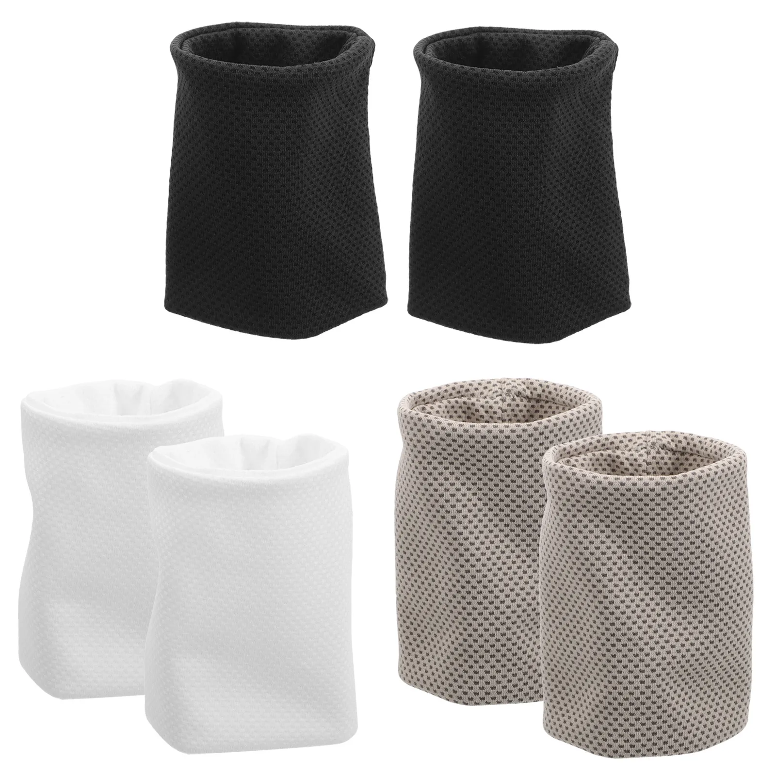 6 Pcs Wristbands Cooling Braces Breathable Guards Wraps Gym Sleeves Fitness Straps White Black Silver Gray Outdoor Sports Sun