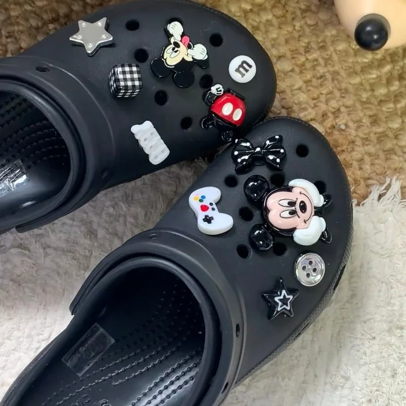 Jibbitz Black Hole Shoe Mickey Accessory Shoe Flower Shoe Buckle  Beach Sandal Accessories, Birthday Christmas Party Gifts