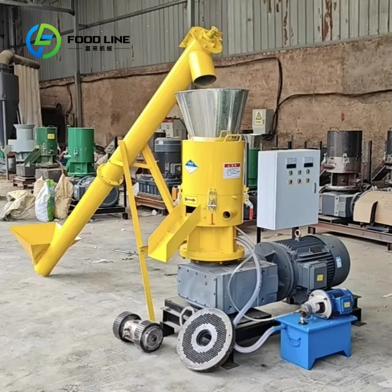 Custom flat‑mold pellet forming equipment small granule processing assembly for sawdust home‑workshop particle production line