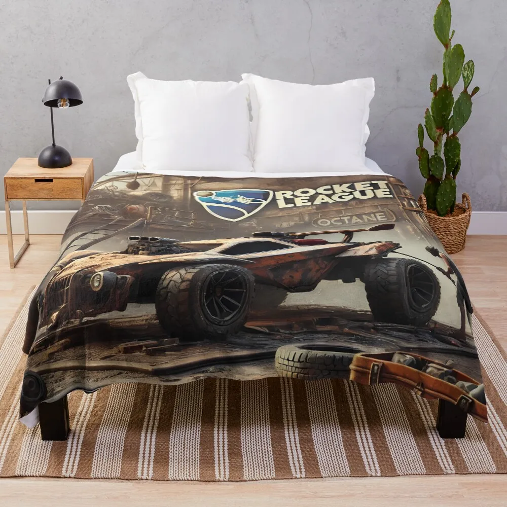 

Octane from Rocket League in a post apocalyptic wasteland Throw Blanket Fluffy Cozy Throw Blanket for Home Decor