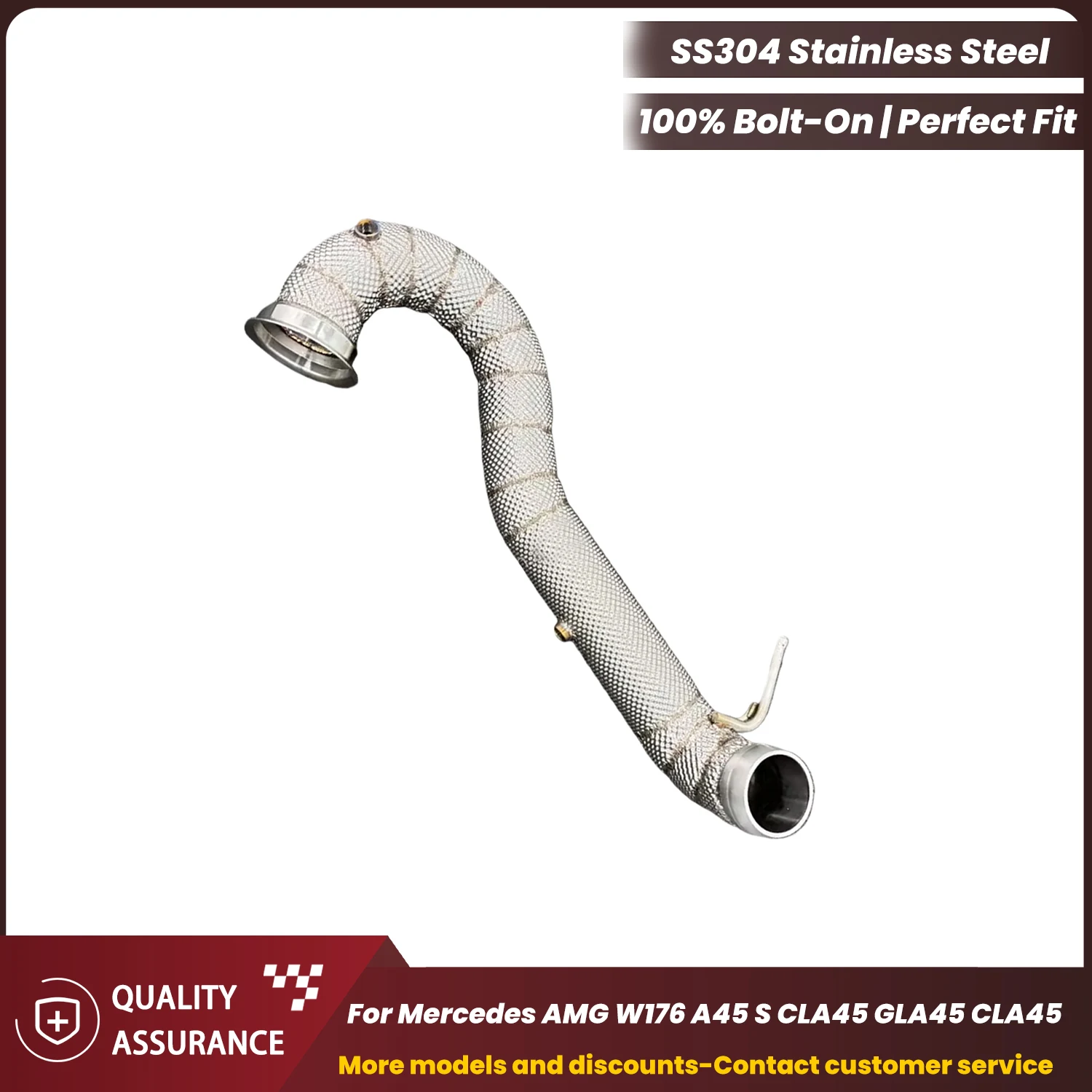 

ECCF Sports Downpipe With Heat Shield For Mercedes AMG W176 A45 S CLA45 GLA45 CLA45 High Flow Performance Exhaust Upgrade