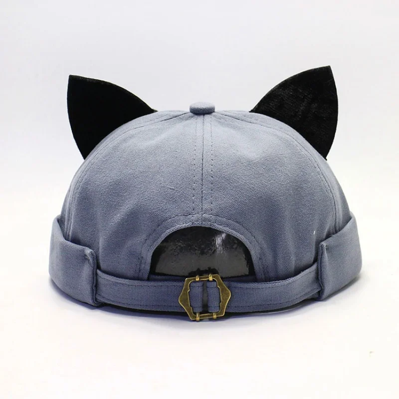 

Cat Ears Skullies Cute Adjustable Breathable Beanies Caps For Women Men Summer Outdoor Walking Street Hip-Hop Hats Landlord Cap