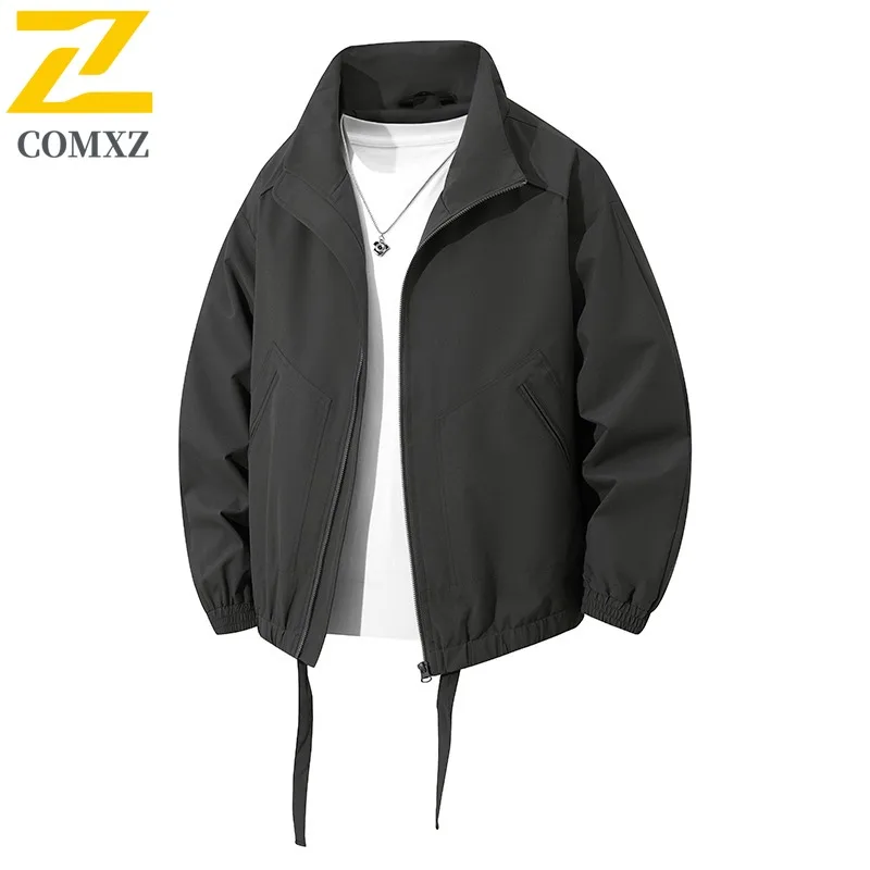 

COMXZ Men Windbreaker Coat 2025 Lightweight Breathable Light Luxury Business Golf Standing Collar Banquet Coats New in Jacket