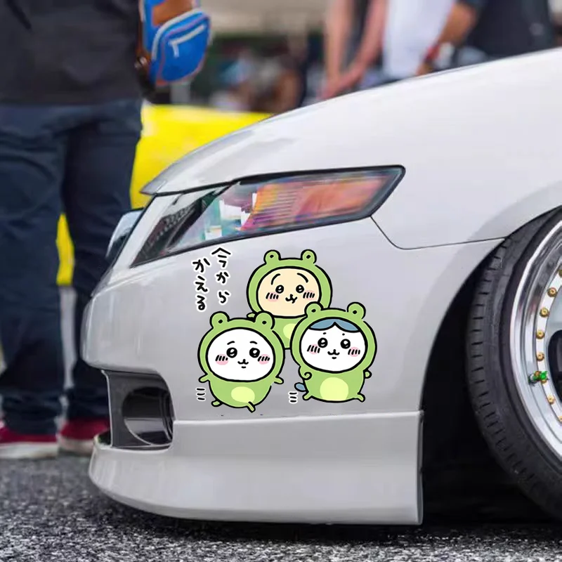 Chiikawa Usaqi Xiaobajii ชุดกบผนังรถสติกเกอร์ตกแต่งสติกเกอร์สะท้อนแสงสติกเกอร์ความงาม