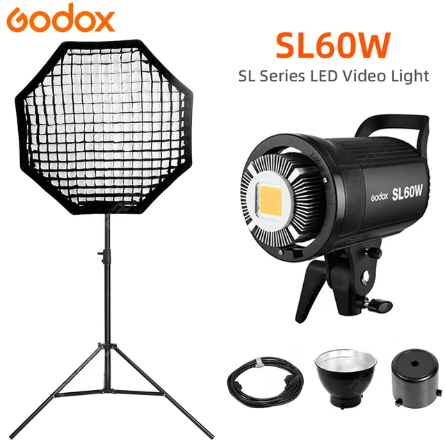 PSEマーク】Godox SL-60W+C スタンド+, 撮影 ライト そぐわない スタジオ連続LEDビデオ