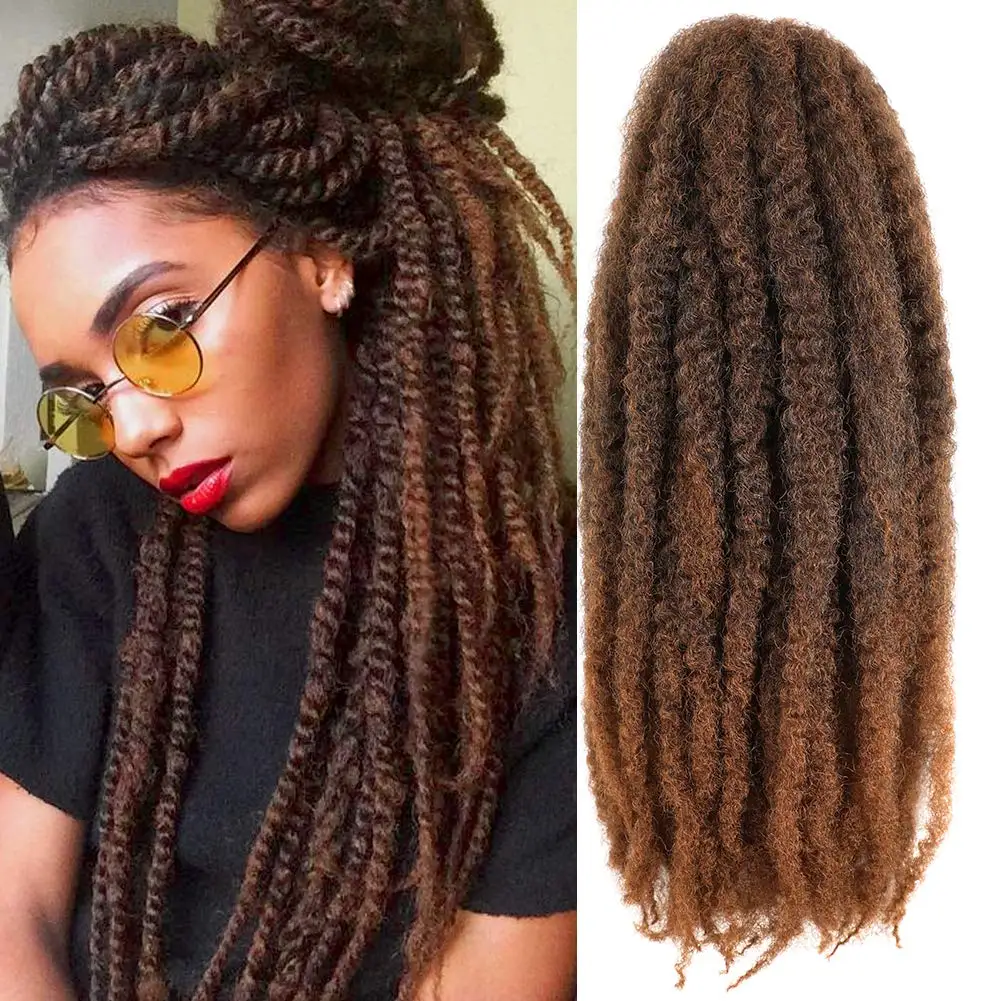 Marley Hair szydełkowe warkocze, Afro perwersyjne włosy Marley plecione, syntetyczne kręcone włosy Marley sprężyste Afro Twist doczepy z włosów