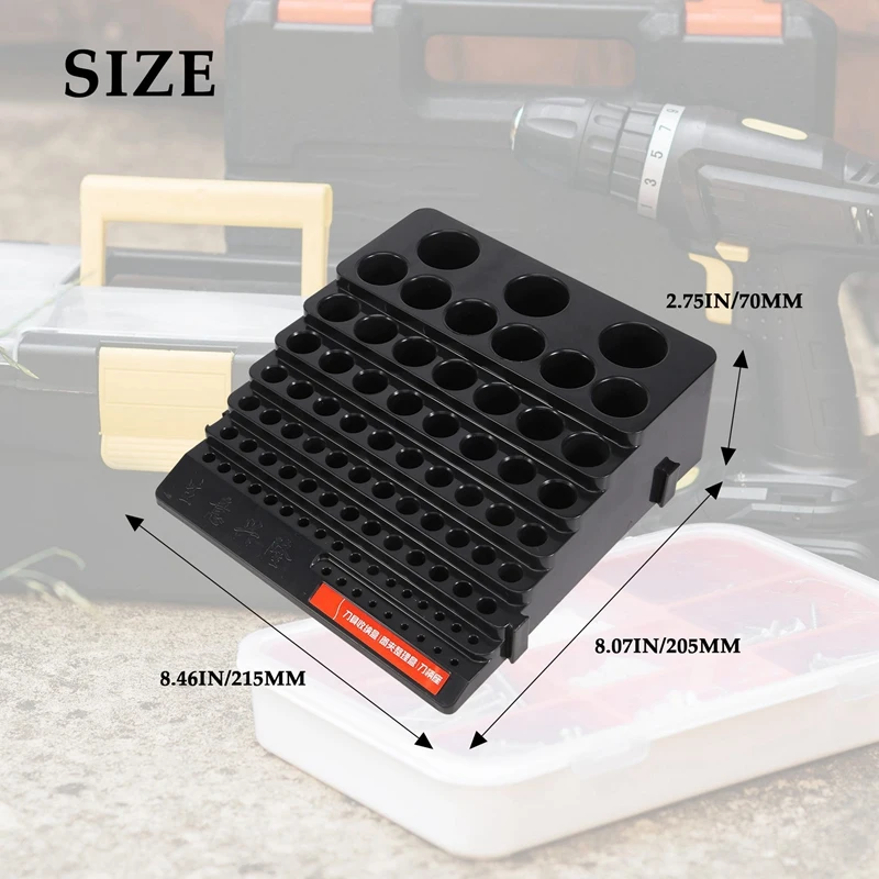Drill Bit Storage Box Milling Cutter Saving Space Drill Finishing Holder Organizer Case Box For Home DIY Woodworking Use
