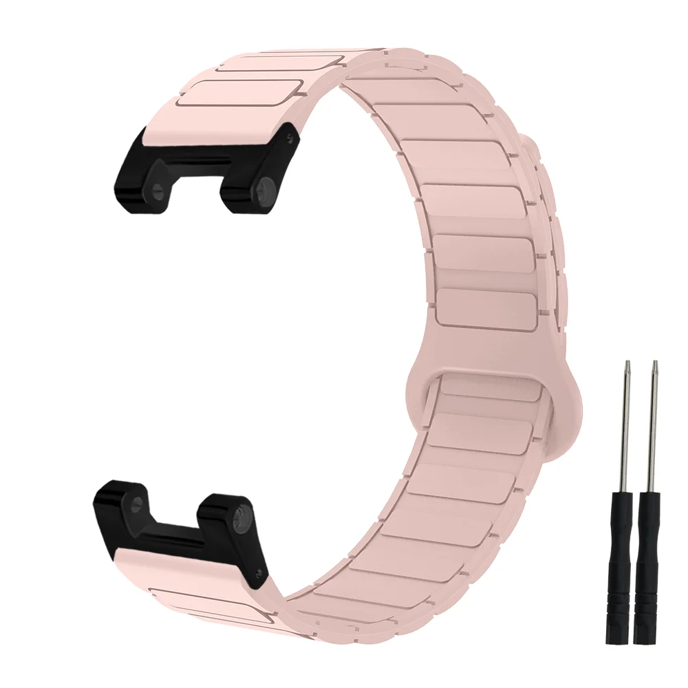 

22mm Magnetic Wristband For Amazfit Watch T-rex1/2/3 Armor Style Quick Release Skin-friendly Silicone Smart Watch Strap Unisex