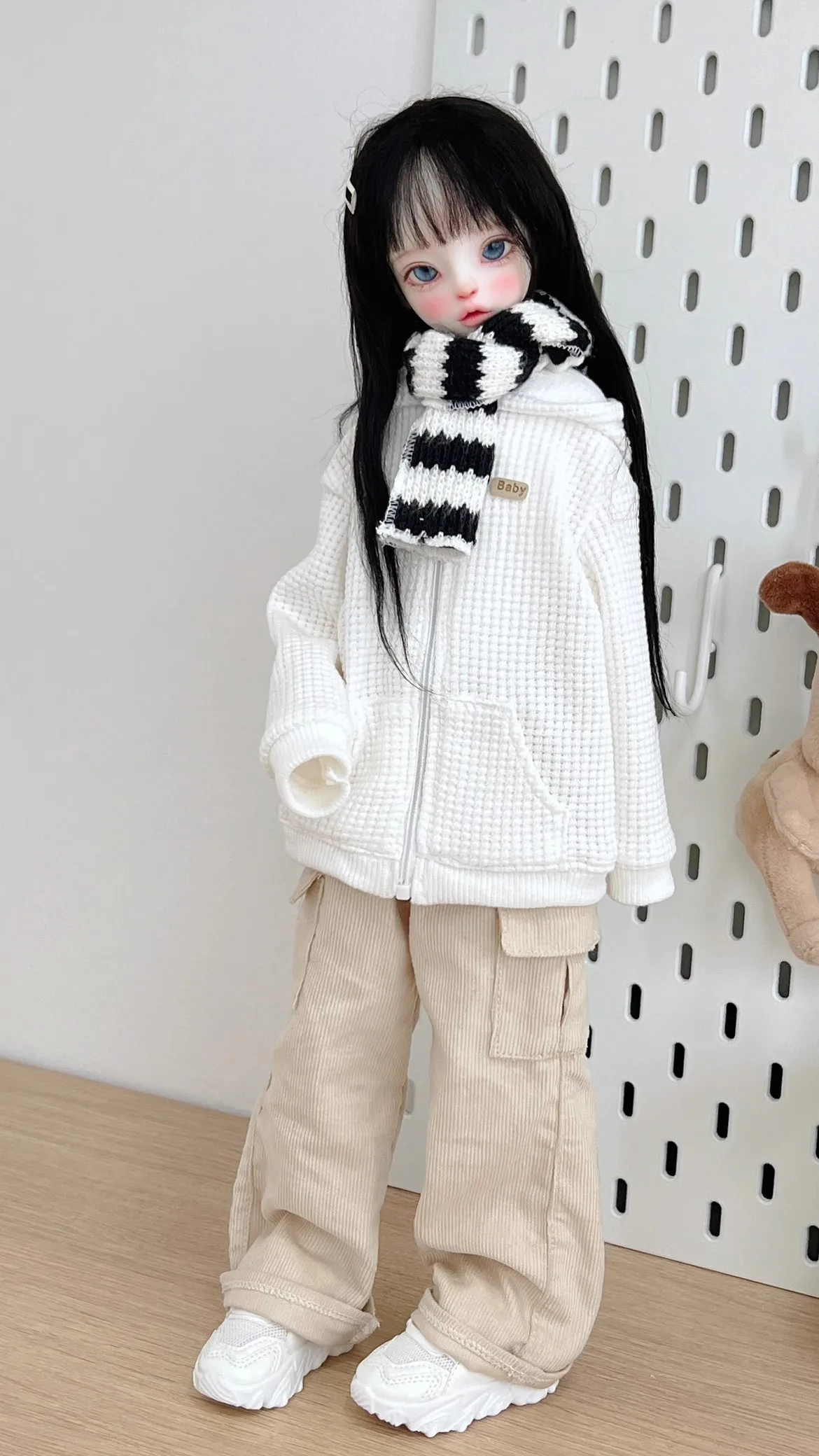 D09-P128 de juguete hecho a mano para niños, ropa de muñeca BJD, suéter, chaqueta, pantalones, 1 piezas, 1/6, 1/4