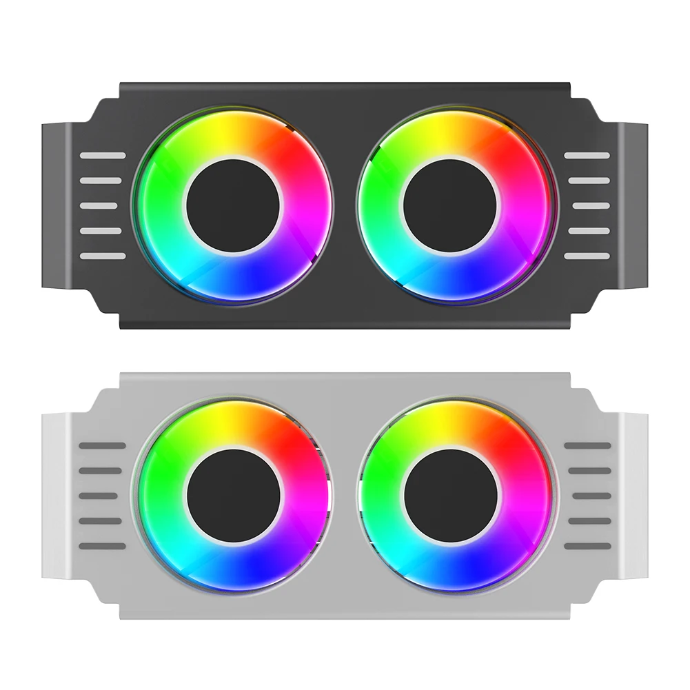 

RAM Cooler 4Pin PWM/5V 3Pin ARGB PC Memory Cooling Radiator 1000-4500+RPM with Dual 120mm Fan for DDR4 DDR5 Cooling