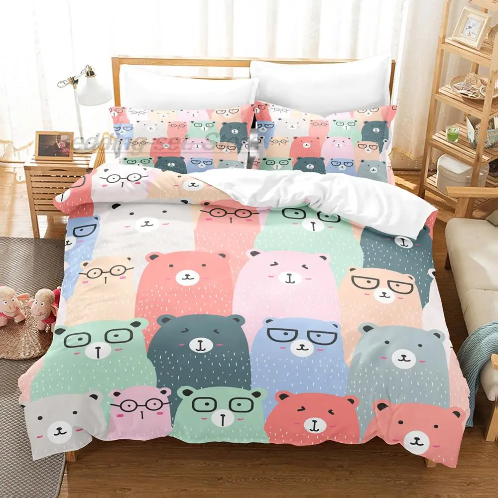 Imagem -03 - Conjunto de Cama Capivaras Kawaii 3d Anime Conjunto de Lençóis Capa de Edredão Solteiro Gêmeo Completo Rainha King Size Adulto Criança Quarto