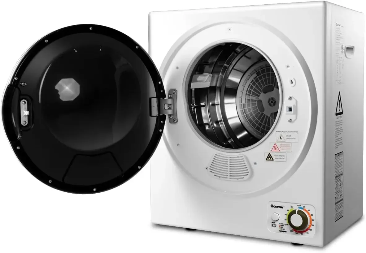 1.5 cu. ft Electric Tumble Dryer, Portable Dryer w/ 4 Automatic Drying Modes, Compact Clothes Dryer w/ Stainless Steel T