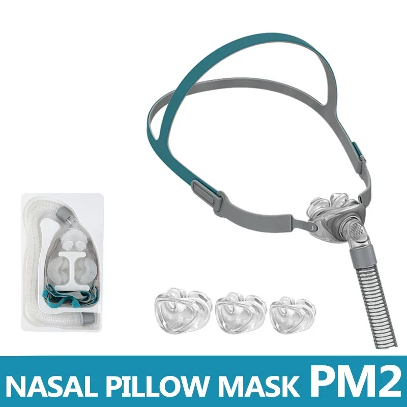 pm2-鼻用枕マスク-オリジナルシリコンクッション-s-m-l-サイズ-ヘッドギアフレーム-睡眠時無呼吸症候群-cpap-apap-bipap-対応-最小限の接触で漏れを防ぐ
