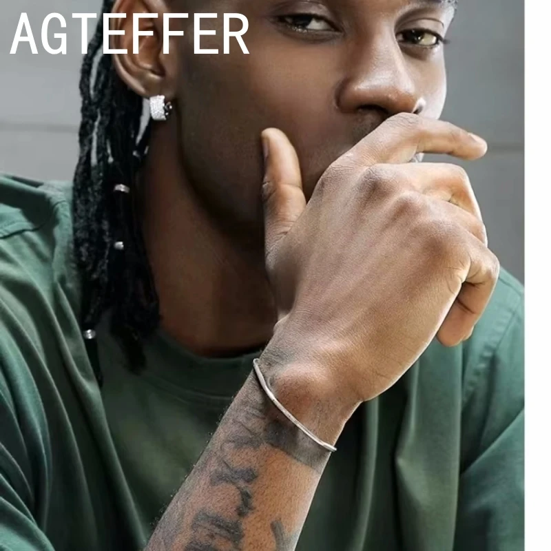 925 sterling silver 3MM 16-23cm Simple Snake Chain Bracelet Men Hip Hop For Women Fashion Charm Punk Party Jewelry Wholesale - Image 2