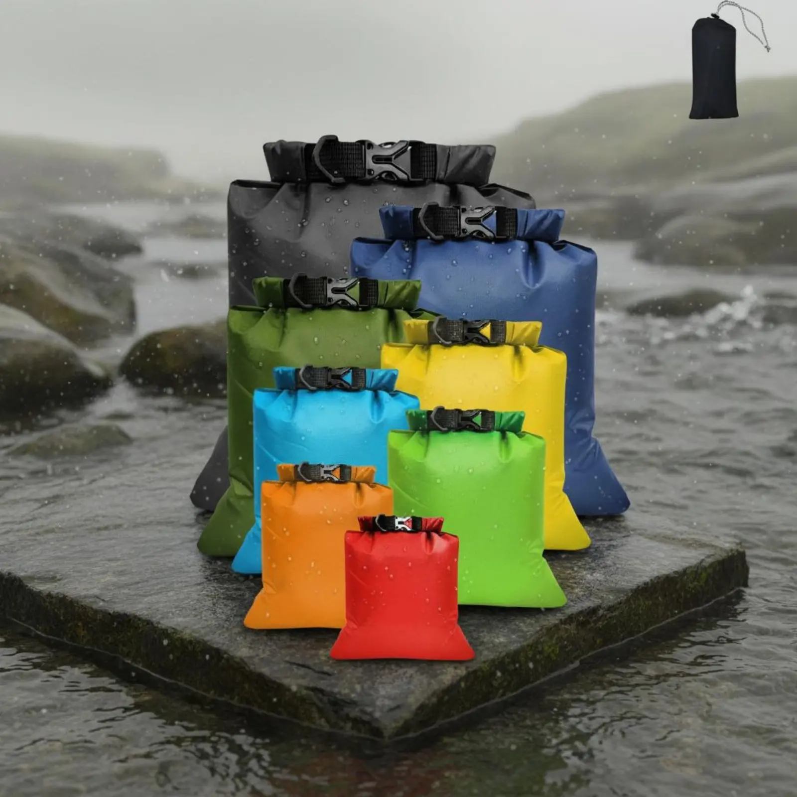 

Набор из 8 водонепроницаемых сухих сумок с защитой от песка, легкий комплект сумок с герметичными швами и застежкой Roll-Top