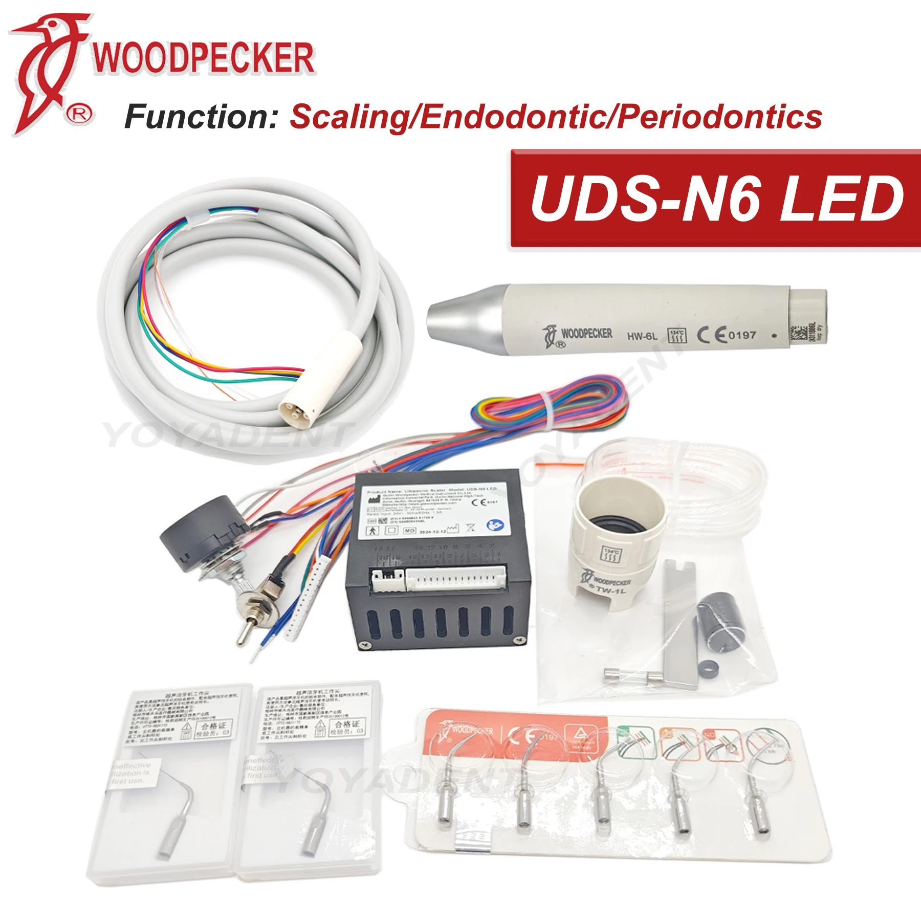 

Woodpecker Dental Ultrasonic Scaler UDS-N6 LED Scaler HW-6L Scaler Handpiece Root Canal Washing Fit Dental Chair Treatment Table
