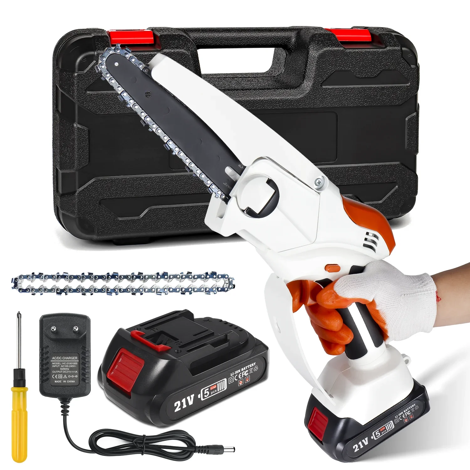 for  6 Inch Electric Chainsaws Rechargeable Mini Handheld Branches Trimming Saw  Portable Woodworking Electric Saw Cutting Tool