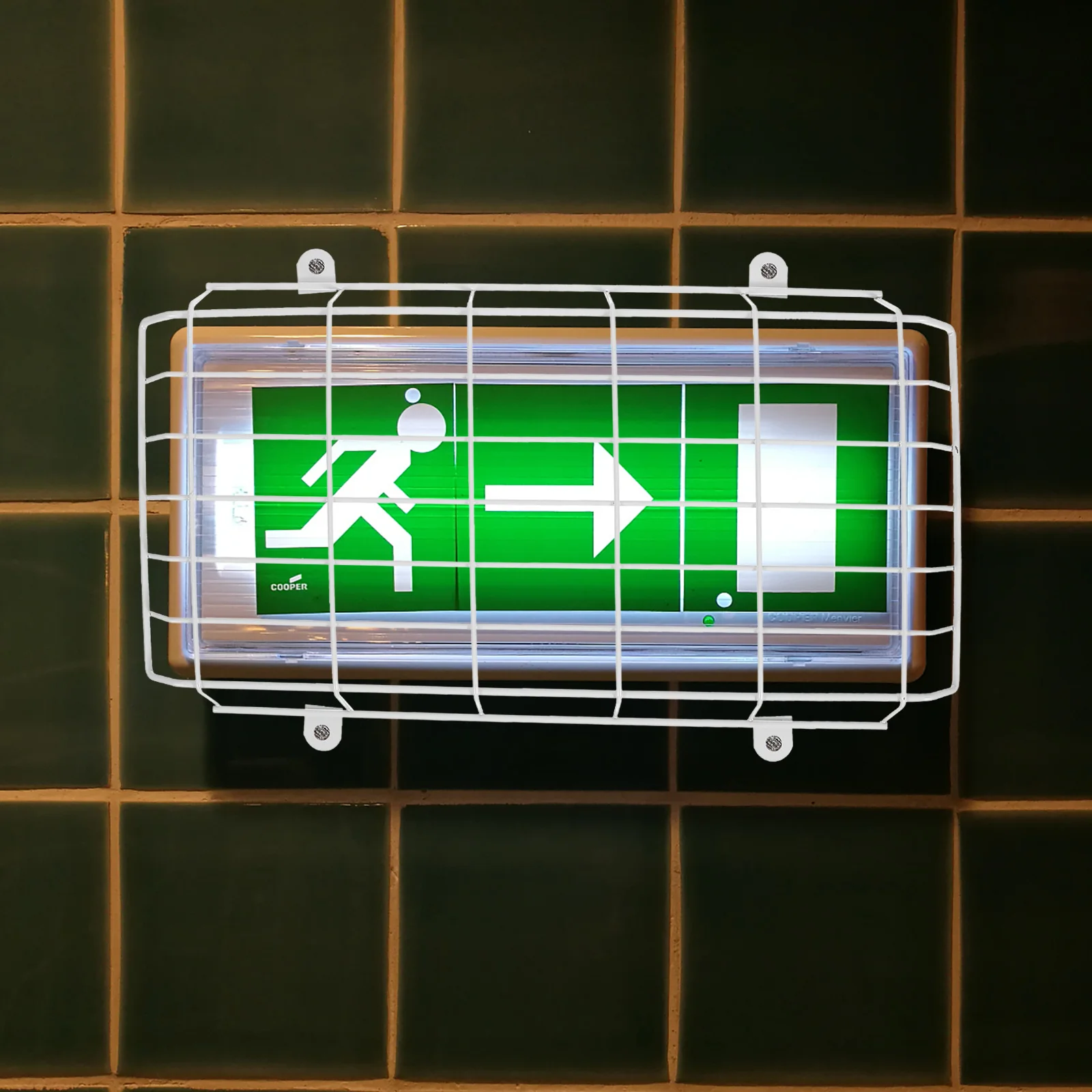

Large 420x220x40mm Indicator Light Protective Cover Metal Cage for Exit Sign Durable Wall Mount Wire Guard Public Places
