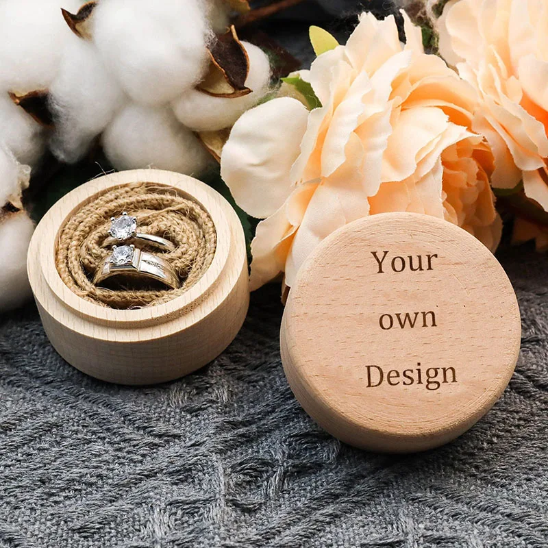 

Personalized Wooden Wedding Engagement Ring Box Engraved with Name for Anniversary Gift Wedding Ceremony Gift Ring Box for Her