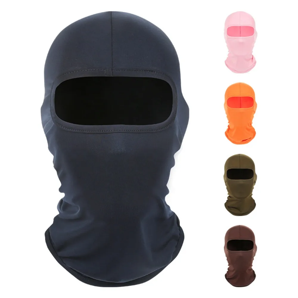 New Solid Color Balaclava Elastic Breathable Full Face Cycling Cap Anti-Ultraviolet Sports Full Face Mask Unisex