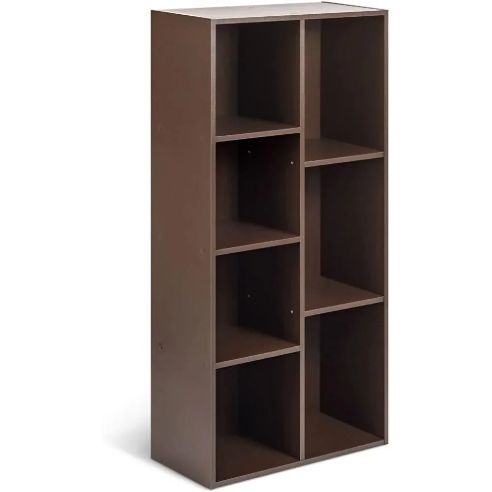 7 Cube Organizer Bookcase, Espresso, 9.3 x 19.5 x 41.7 in bookshelves