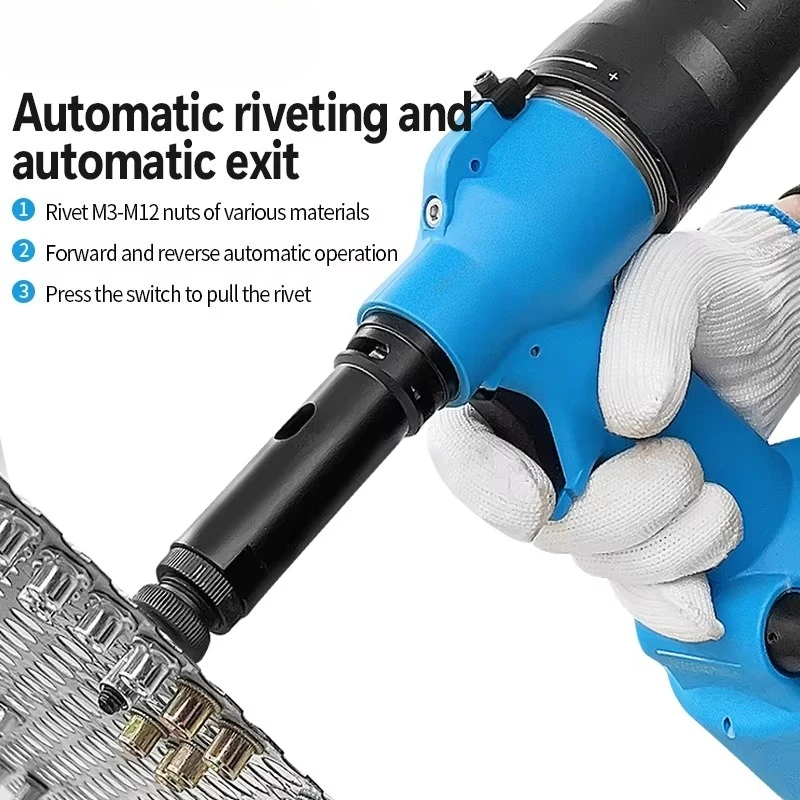 Automatic Pneumatic Rivet Nut Gun, Electric Riveting Gun for Stainless Steel Rivet Nuts