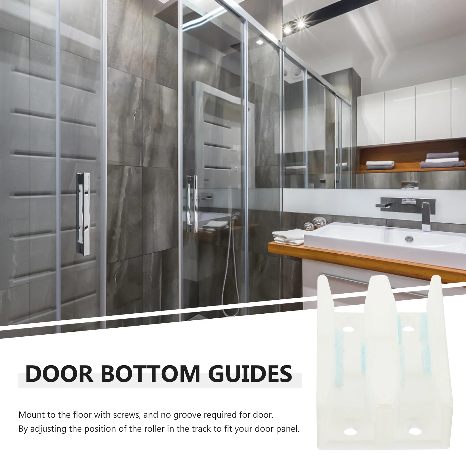 

8Pcs Glass Sliding Door Bottom Floor Guide Plastic Roller for Shower Barn Door Floor Track Roller Stable Quiet