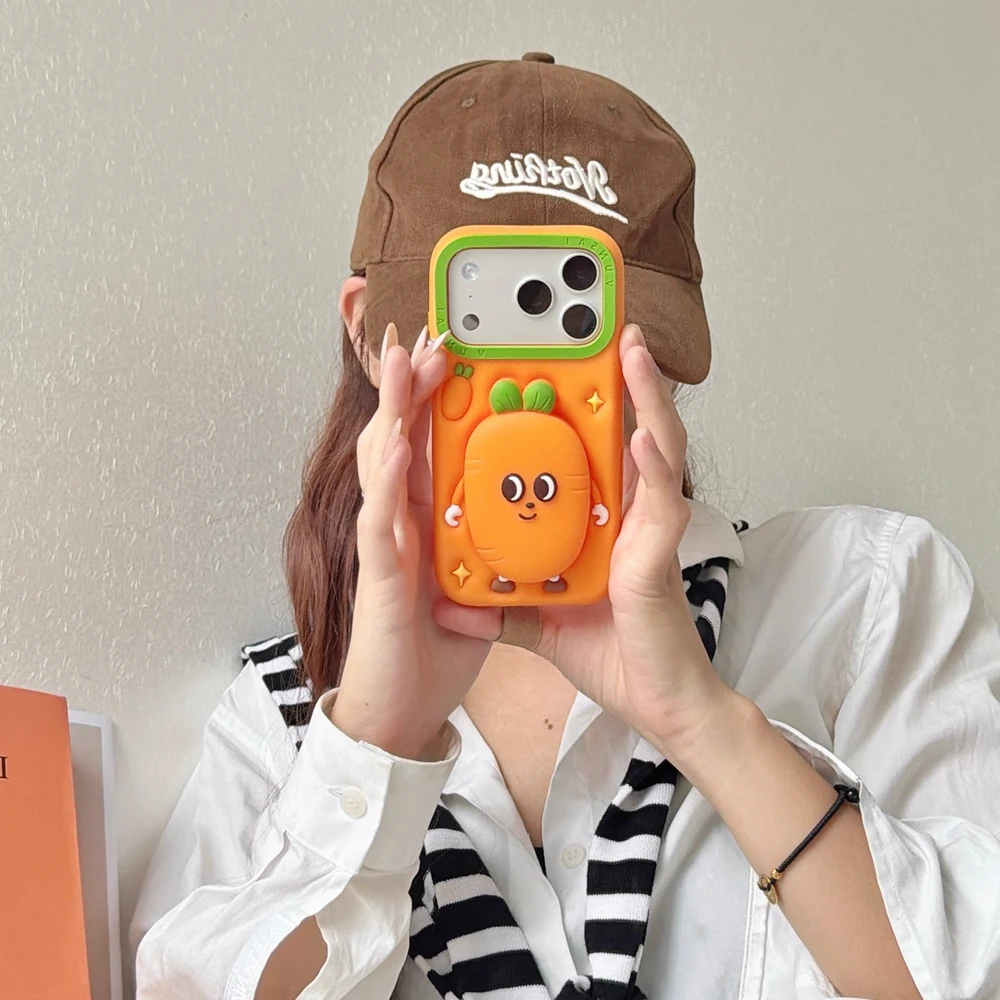 KEYSION Cute Cartoon 3D Carrot - Cute Cartoon Wrist Strap Silicone Case review and price